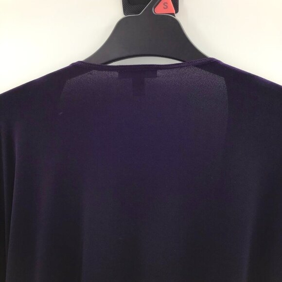 Vintage 3X Lagenlook Duster Dressbarn Slinky Open Front Top Deep Purple Witchy - Picture 7 of 7
